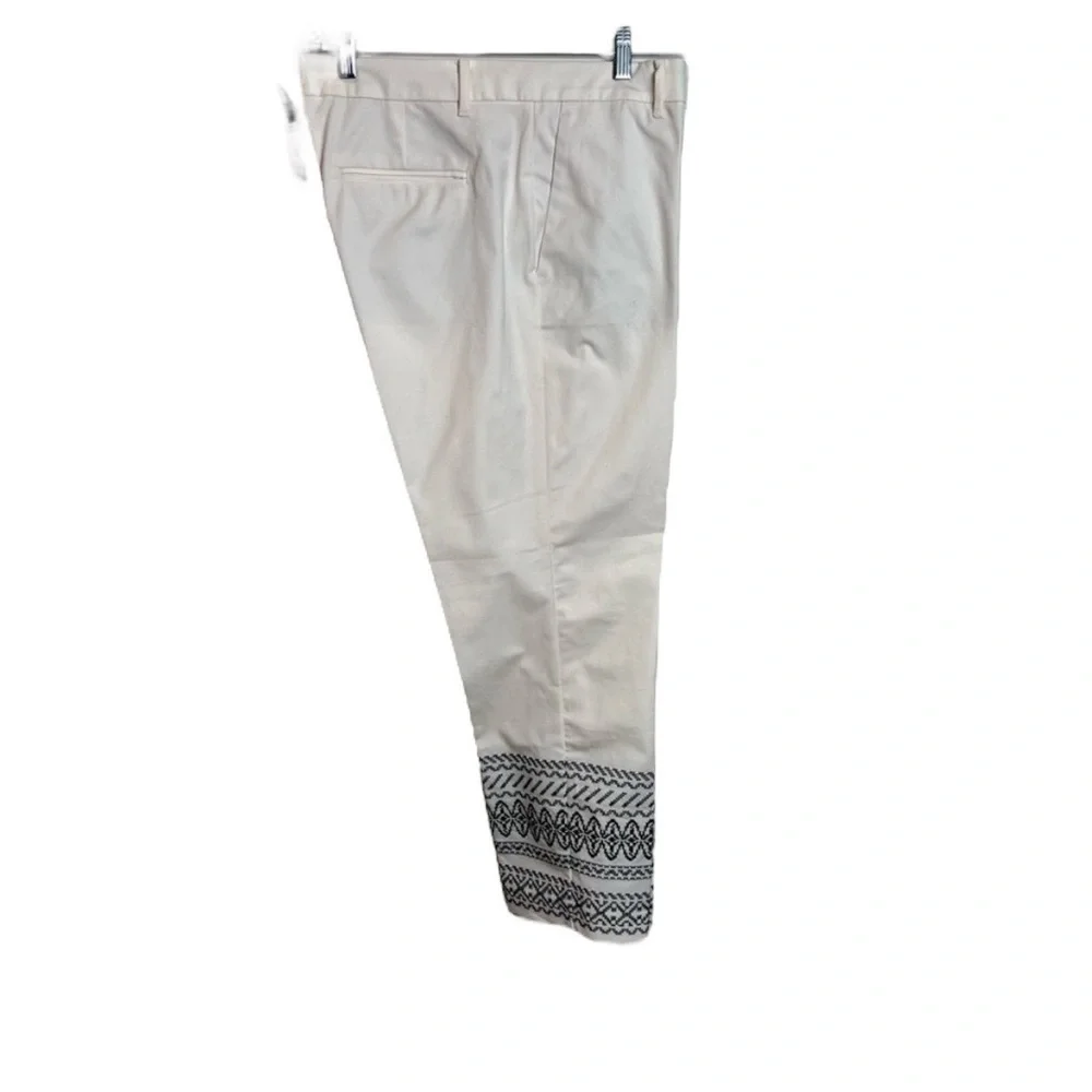 ANN TAYLOR White Ankle Pants Sz 12 Curvy Fit Embroidered—NWT $109 - Picture 2 of 6